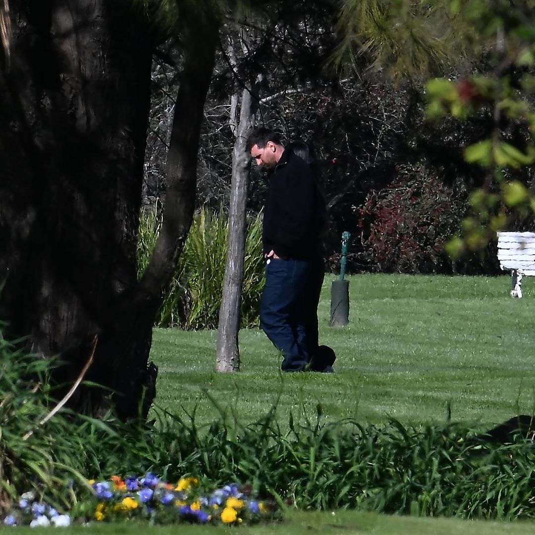 Lionel Messi durante el funeral de su padre, Jorge Messi, en Argentina